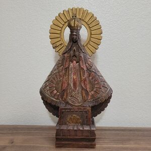 Our Lady of Zapopan Virgin Mary Wood Polychrome Santo 11in Mexico